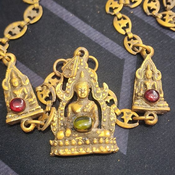 สร้อยคอพระพุทธชินราช (สามองค์) เนื้อชินทอง กรุลําพูน ส่งฟรีทั่วประเทศ รูปที่ 4
