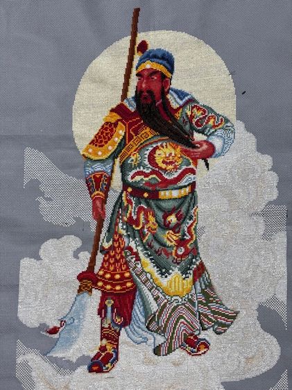 รูปปักครอสติสด้วยมือลายกวนอู รูปที่ 3