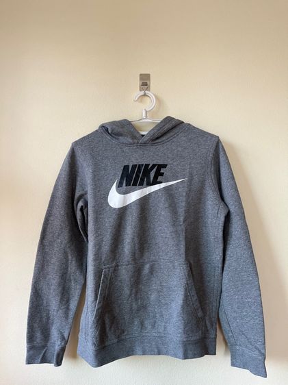 ไม่ระบุ เทา อื่นๆ เสื้อสเวตเตอร์มีฮู้ด Nike size M Gray Pullover Hooded Sweatshirt Kangaroo Pocket On Front (มือ2)