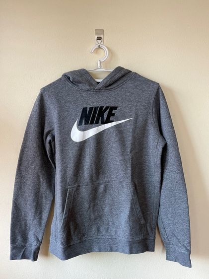 เสื้อสเวตเตอร์มีฮู้ด Nike size M Gray Pullover Hooded Sweatshirt Kangaroo Pocket On Front (มือ2) รูปที่ 2
