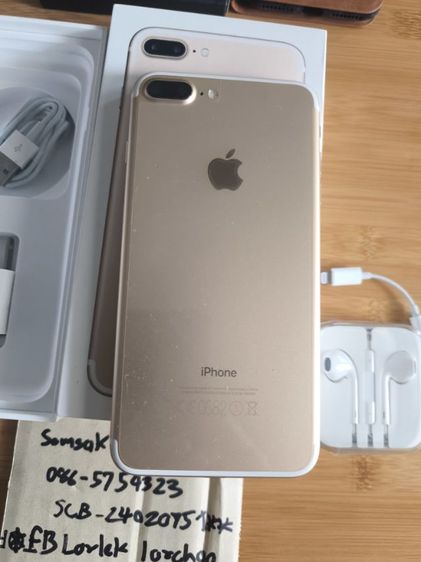 ขายIPHONE7 Pluse สีทอง เครื่อง0 ไทย dtac สภาพเหมือนใหม่ ติดฟิล์มกันรอย หน้าหลังแล้วครับ
อุปกรณ์ ครบกล่อง สายชาร์จ, หัวชาร์จ
 เข็มจิ้มซม
ความจุ 128 gb  หน้าจอปกติ ไม่มีเหลือง
ไม่มี ,เดทพใช้งาน ปกติดีทุกอย่าง  รูปที่ 6
