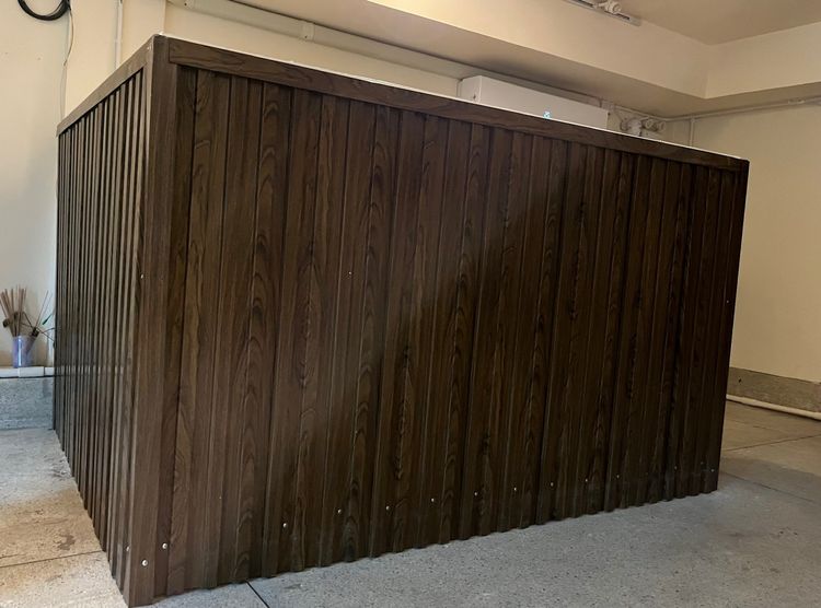 เคาน์เตอร์บาร์ เคาน์เตอร์ร้านสปา ร้านนวด เคาท์เตอร์ขายของ ร้านอาหาร เมทัลชีท สีน้ำตาล  ขนาดใหญ่ พร้อมใช้งาน  ประกอบแล้ว โครงเหล็ก พร้อมใช้งา รูปที่ 4