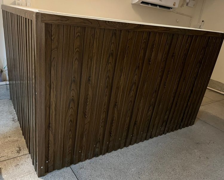 เคาน์เตอร์บาร์ เคาน์เตอร์ร้านสปา ร้านนวด เคาท์เตอร์ขายของ ร้านอาหาร เมทัลชีท สีน้ำตาล  ขนาดใหญ่ พร้อมใช้งาน  ประกอบแล้ว โครงเหล็ก พร้อมใช้งา รูปที่ 5