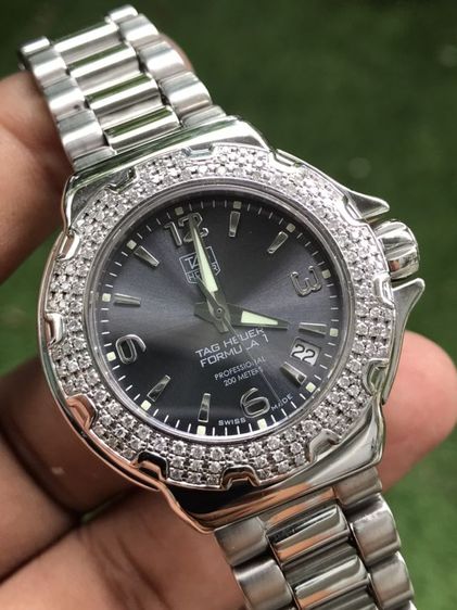 เทา Tag Heuer F1 Quartz Diamond 120  Grey Dail WAC1218(Boy Size)🇨🇭🇨🇭