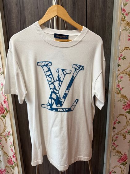 T Shirt Louis Vuitton Logo Blue