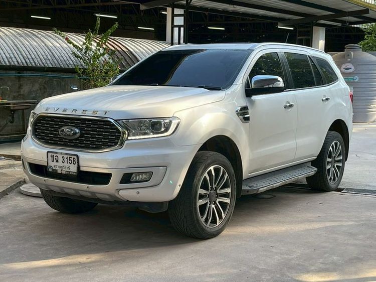 Ford Everest 2022 2.0 Titanium Plus 4WD Utility-car ดีเซล ไม่ติดแก๊ส เกียร์อัตโนมัติ ขาว รูปที่ 2