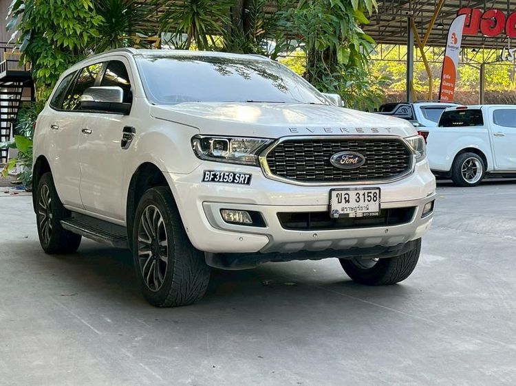 Ford Everest 2022 2.0 Titanium Plus 4WD Utility-car ดีเซล ไม่ติดแก๊ส เกียร์อัตโนมัติ ขาว รูปที่ 4