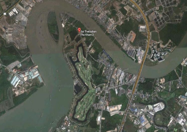 ขายที่ดินถมแล้วติดแม่น้ำบางประกง (ใกล้ปากอ่าวไทย ) 