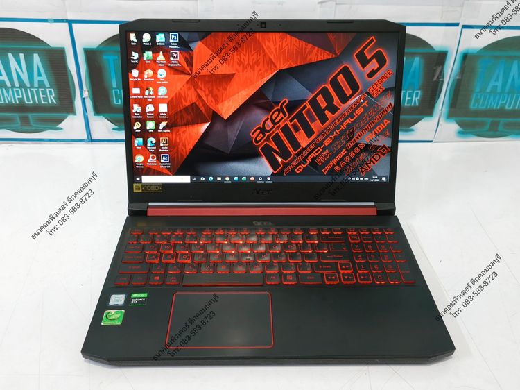 โน๊ตบุคเล่นเกมส์มือสอง Acer Gaming Intel I5-9300H Ram8GB SSD250GB+HDD1TB รูปที่ 2