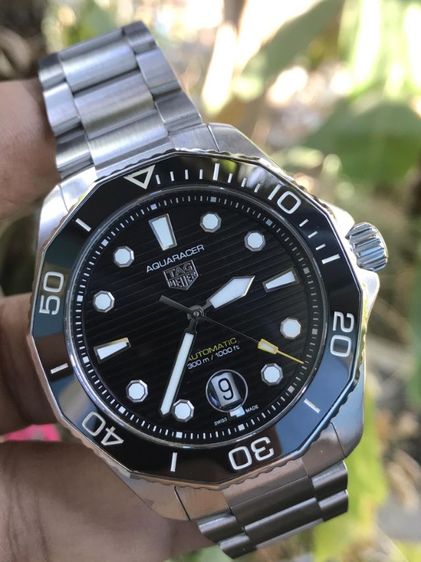 ดำ Tag Heuer Aquaracer Calibre 5 Professional 300 Black Ceramic Black Dail WBP201A🇨🇭🇨🇭
