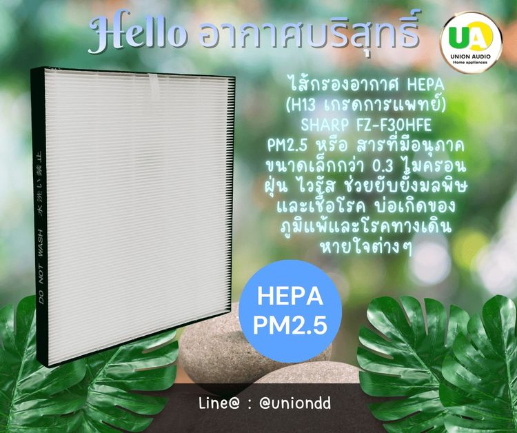 แผ่นฟอกอากาศ เครื่องฟอกอากาศ SHARP FZ-F30HFE HEPA ไส้กรองอาก รูปที่ 4