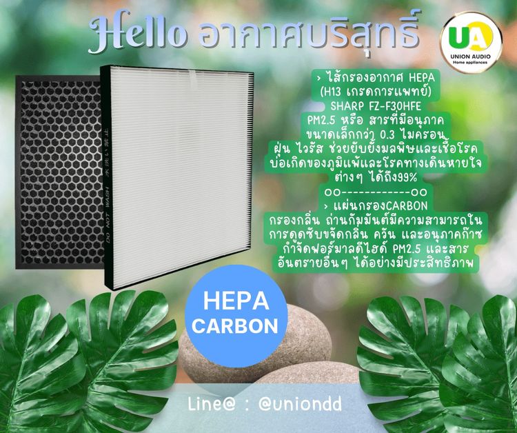 แผ่นฟอกอากาศ เครื่องฟอกอากาศ SHARP FZ-F30HFE HEPA ไส้กรองอาก รูปที่ 6