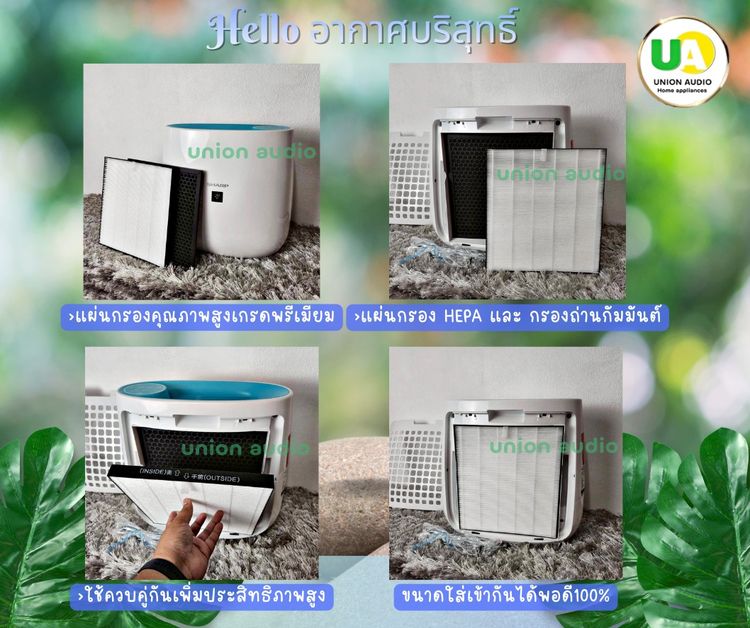 แผ่นฟอกอากาศ เครื่องฟอกอากาศ SHARP FZ-F30HFE HEPA ไส้กรองอาก รูปที่ 2