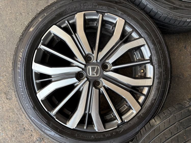 ล้อแม็กขอบ16 HONDA CITYใส่ JAZZ ได้เลยจ้า มีรอยตามการใช้งาน พร้อมยางDUNLOP185-55-16 ปี21 ปีแท้  รูปที่ 4
