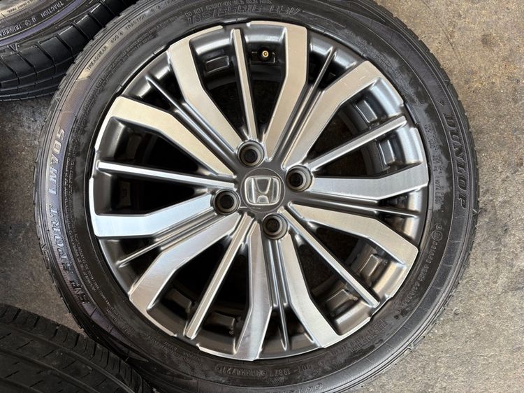 ล้อแม็กขอบ16 HONDA CITYใส่ JAZZ ได้เลยจ้า มีรอยตามการใช้งาน พร้อมยางDUNLOP185-55-16 ปี21 ปีแท้  รูปที่ 3