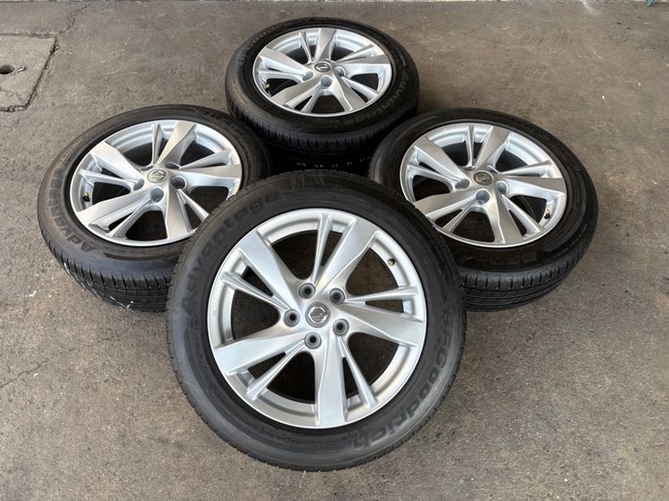 17" ล้อแม็กขอบ17 NISSAN TEANA (ล้อทำสีมาใหม่เพื่อความสวยงาม ไม่มีซ่อม) พร้อมยางBFGOODRICH215-55-17 ปี24 ปีแท้ 