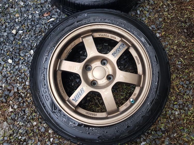 ขายล้อแม็ก YUSTA TE37 ขอบ 15 พร้อมยาง Maxxis 185 60 R15 รูปที่ 4