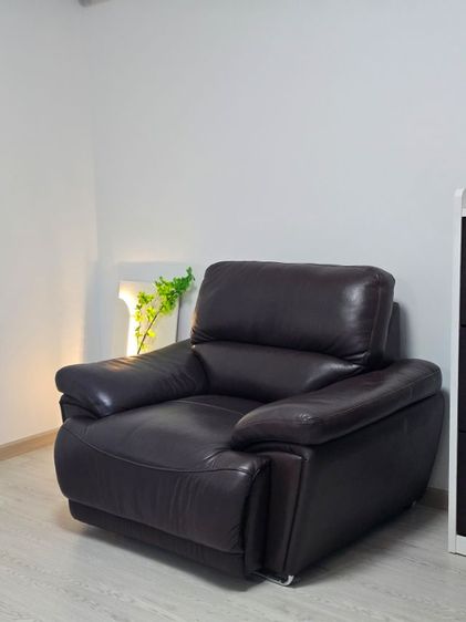 โซฟาหนัง 90 ซม สีน้ำตาลเข้ม สีโอ๊ค รูปที่ 3