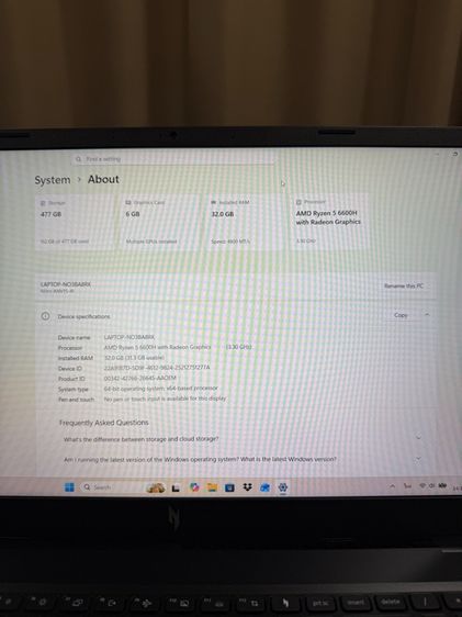 โน๊ตบุ๊ค Notebook Acer Nitro V15 ANV15-41-R488 การ์ดจอ RTX3050 แรงๆ อายุไม่กี่วัน เหมือนได้มือ 1 ประกันยาวมาก สอบถามได้ครับ รูปที่ 9