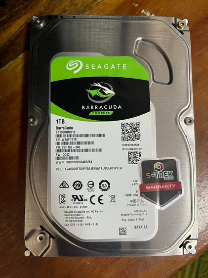 ที่เก็บข้อมูลและเมมโมรี่การ์ด HDD 1 TB. Seagate