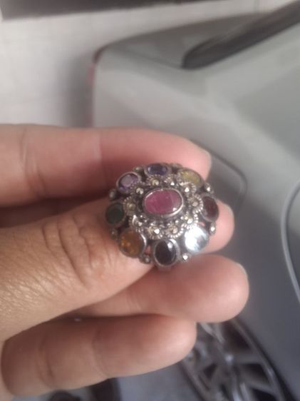 แหวนเงินแท้พลอยนพเก้า รูปที่ 7