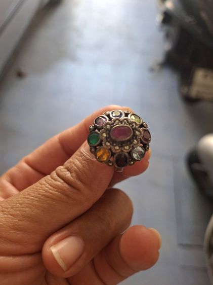 แหวนเงินแท้พลอยนพเก้า รูปที่ 2