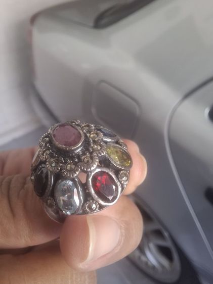 แหวนเงินแท้พลอยนพเก้า รูปที่ 6