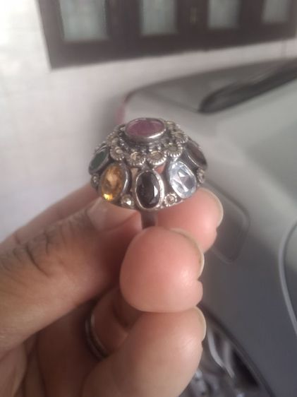 แหวนเงินแท้พลอยนพเก้า รูปที่ 4