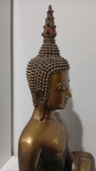 พระบูชาหลวงพ่อพระใส วัดโพธิ์ชัย จ.หนองคาย ปี 2552 รุ่นบารมีพ่อ หน้าตัก 16 นิ้ว ตอกเลข 302 เนื้อทองเหลือง รูปที่ 10