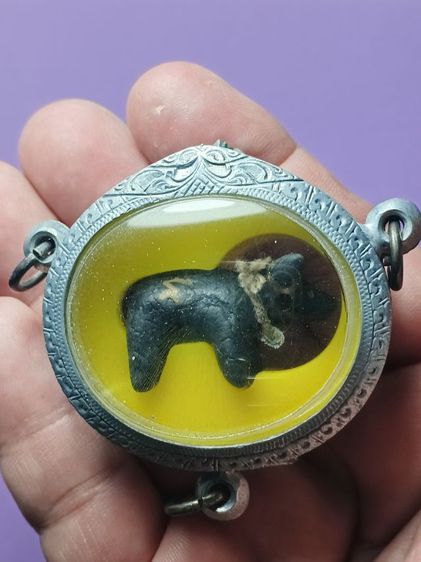 วัวธนู หลวงพ่อน้อย วัดศรีษะทอง จ.นครปฐม รุ่นเเรก สภาพสวย ไม่ผ่านการใช้ เจ้าของเดิมเลี่ยมตลับเงินลงยาสามห่วงเเล้วแขวนไว้หน้าหิ้งพระป้องกันภัย รูปที่ 10