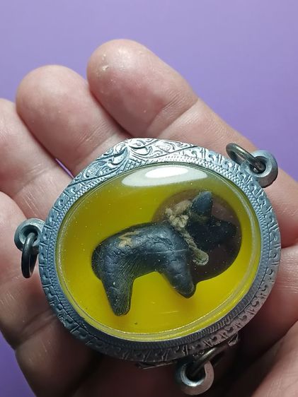 วัวธนู หลวงพ่อน้อย วัดศรีษะทอง จ.นครปฐม รุ่นเเรก สภาพสวย ไม่ผ่านการใช้ เจ้าของเดิมเลี่ยมตลับเงินลงยาสามห่วงเเล้วแขวนไว้หน้าหิ้งพระป้องกันภัย รูปที่ 6