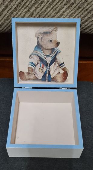 กล่องไม้ใส่ของจุ๊กจิ๊ก ลายน่ารัก ขนาด กว้าง 16.5 ซม × ยาว 16.5 ซม × สูง 8.5 ซม รูปที่ 2