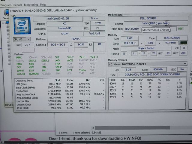 notebook Dell latitude E6440 I7 SSD256  รูปที่ 7