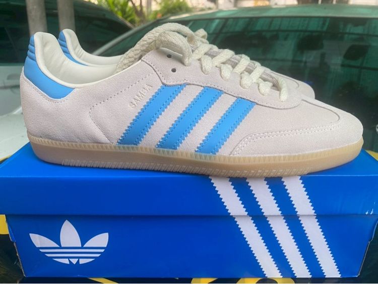 ฟ้า หนังแท้ รองเท้าผ้าใบ UK 8.5 | EU 42 2/3 | US 9 Adidas samba og 