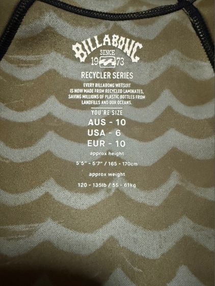 billabong long sleeve spring suit มือ1 รูปที่ 3