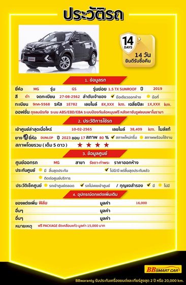 MG GS 2019 1.5 TX Utility-car เบนซิน ไม่ติดแก๊ส เกียร์อัตโนมัติ ดำ รูปที่ 2