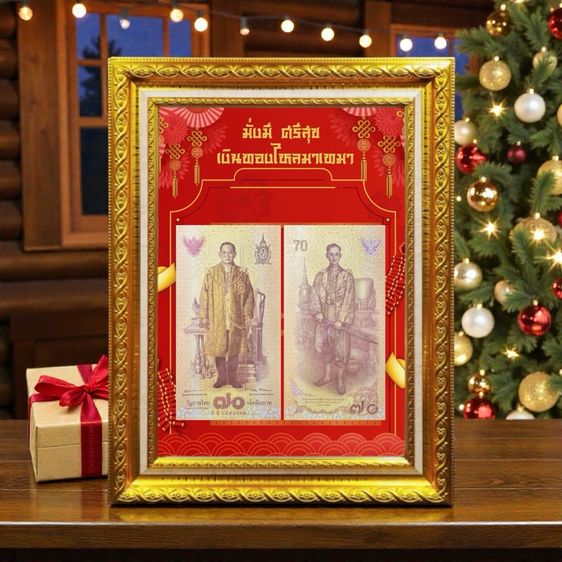 ธนบัตร70บาทใส่กรอบรูปA4  ของขวัญไหว้ผู้ใหญ่หรือของขวัญงานมงคลเทศกาลต่างๆ รูปที่ 3