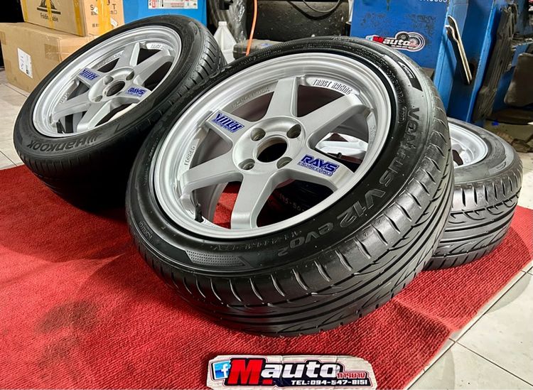 TE37 15x7 4x100 สีบรอนเงิน พร้อมยาง 195 50 15 ครบชุด รูปที่ 7
