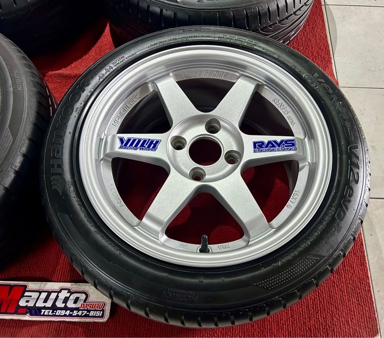 TE37 15x7 4x100 สีบรอนเงิน พร้อมยาง 195 50 15 ครบชุด รูปที่ 3