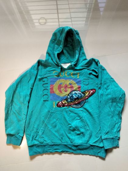 แขนยาว สเวตเชิ้ต อื่นๆ ขอขายเสื้อสเวตเตอร์ฮู้ดแบรนด์ Gucci รุ่น Planet UFO ของแท้ made in Italy.ไซส์ M สำหรับท่านหญิงสีฟ้าน้ำทะเลขนาดหน้าอก 23 นิ้ว.