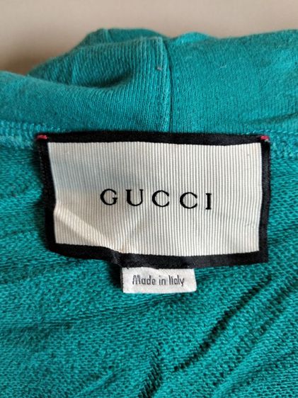 ขอขายเสื้อสเวตเตอร์ฮู้ดแบรนด์ Gucci รุ่น Planet UFO ของแท้ made in Italy.ไซส์ M สำหรับท่านหญิงสีฟ้าน้ำทะเลขนาดหน้าอก 23 นิ้ว. รูปที่ 10