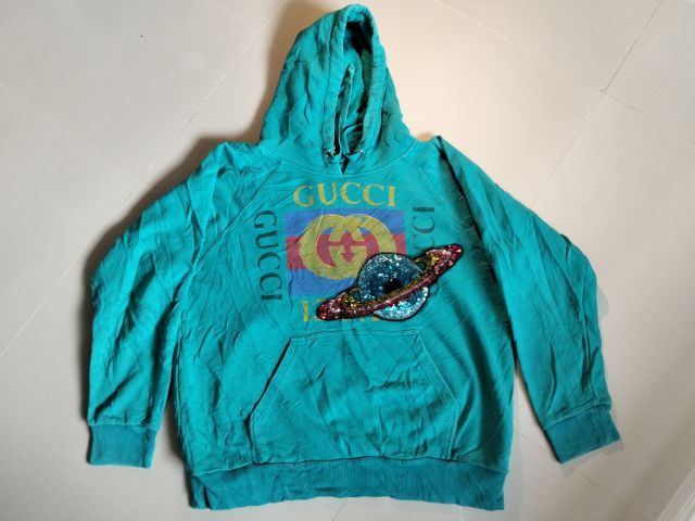 ขอขายเสื้อสเวตเตอร์ฮู้ดแบรนด์ Gucci รุ่น Planet UFO ของแท้ made in Italy.ไซส์ M สำหรับท่านหญิงสีฟ้าน้ำทะเลขนาดหน้าอก 23 นิ้ว. รูปที่ 11