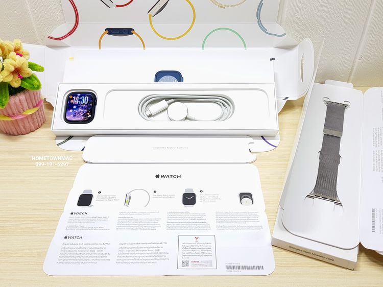 Apple Watch S8 45mm. Midnight Aluminum สาย Stainless Steel Milanese Loop (GPS+Cellular) สุดคุ้ม น่าใช้งาน รูปที่ 2