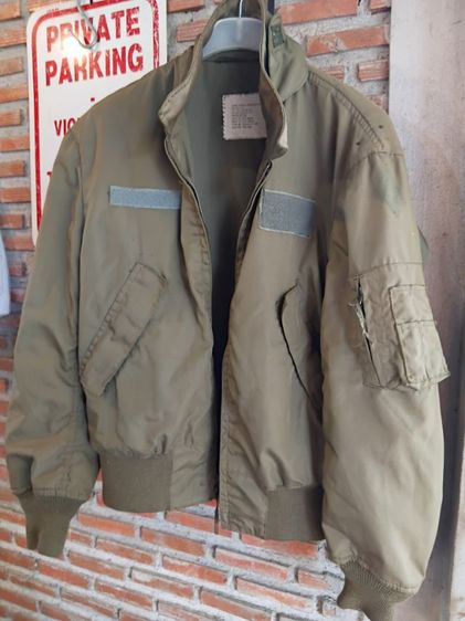 Vintage Jacket US Army Flyer's Lightweight Nomex Green Bomber Style Size Med-Reg รูปที่ 3