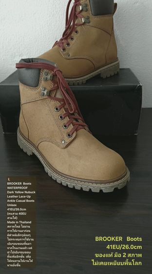 BROOKER Boots, Unisex 41EU(26.0cm) ของแท้ มือ 2 สภาพใกล้เคียงของใหม่, รองเท้า BROOKER หนังแท้ พื้นเต็ม ไมมีตำหนิเล็กๆน้อยๆ ตามรายละเอียด