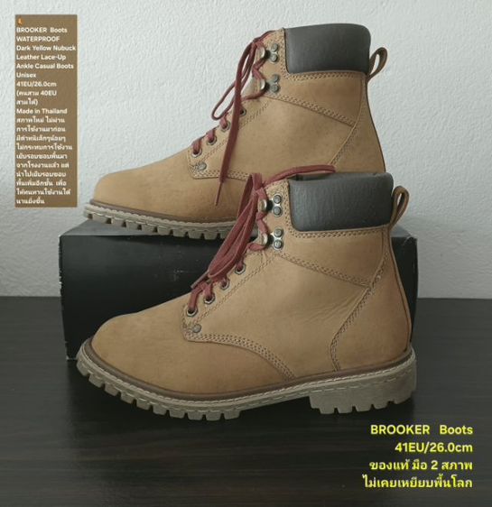 BROOKER Boots, Unisex 41EU(26.0cm) ของแท้ มือ 2 สภาพใกล้เคียงของใหม่, รองเท้า BROOKER หนังแท้ พื้นเต็ม ไมมีตำหนิเล็กๆน้อยๆ ตามรายละเอียด รูปที่ 14