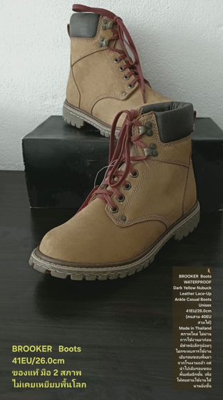 BROOKER Boots, Unisex 41EU(26.0cm) ของแท้ มือ 2 สภาพใกล้เคียงของใหม่, รองเท้า BROOKER หนังแท้ พื้นเต็ม ไมมีตำหนิเล็กๆน้อยๆ ตามรายละเอียด รูปที่ 2