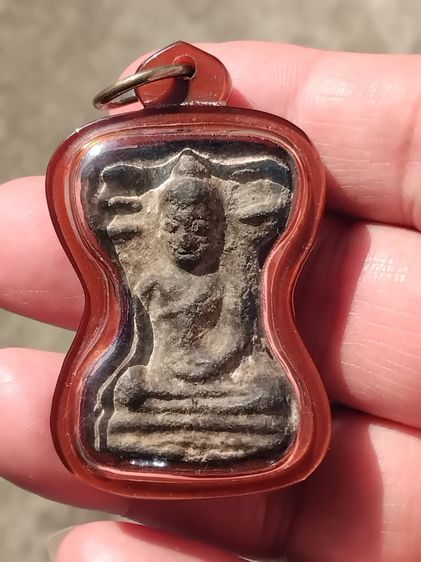 พระมเหศวร พิมพ์ใหญ่ 2 หน้า เนื้อชินเงิน กรุวัดพระศรีรัตนมหาธาตุ จังหวัดสุพรรณบุรี ผิวเดิม เนื้อเก่า แห้ง ยุบ ย่น สวยมาก มีหน้าตา คม ชัด แท้ 