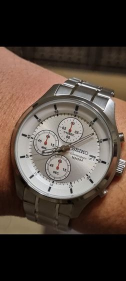 เหมือนใหม่ 43มิล Seiko Chronograph ครบยกกล่อง(ข้อต่อ) บัตรรับประกัน รูปที่ 13