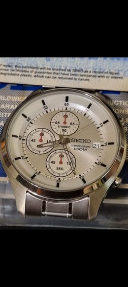 เหมือนใหม่ 43มิล Seiko Chronograph ครบยกกล่อง(ข้อต่อ) บัตรรับประกัน รูปที่ 10